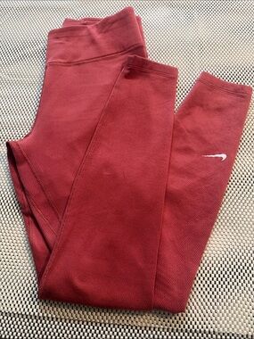 Nike Girls Maroon Performance Leggings with Swoosh